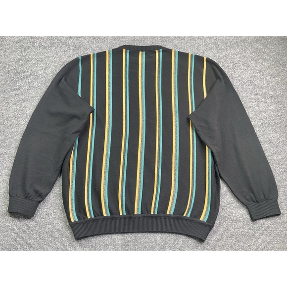 Vintage St Croix Sweater Men L Multi- Colored Cable 3D Knit Cotton Acrylic - Picture 3 of 7